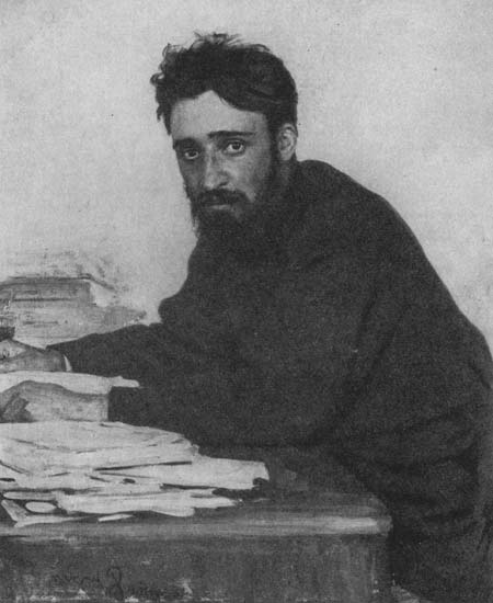 Гаршин В.М. (1884, за бумагами) | Гаршин Всеволод Михайлович | Русская портретная галерея