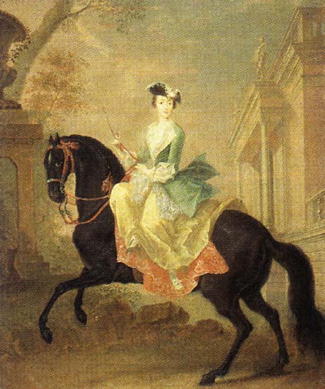 Екатерина Алексеевна (великая княгиня, на коне, 1744 (?)) | Екатерина II Алексеевна | Русская портретная галерея Екатерина Алексеевна (великая княгиня, на коне, 1744 (?)) | Екатерина II Алексеевна | Русская портретная галерея