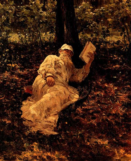 Толстой Лев Николаевич (на отдыхе в лесу, 1891) | Толстой Лев Николаевич | Русская портретная галерея