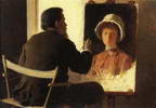 Изображение: Крамской, пишущий портрет дочери (1884)  | Русская портретная галерея